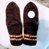 Ръчно плетени детски чорапи от вълна, ходило 16 см., снимка 1 - Чорапи - 39823413