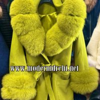 Дамско луксозно палто кашмир вълна и лисица код 317, снимка 1 - Палта, манта - 39388212