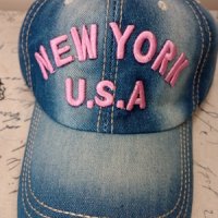 Дамска дънкова шапка New York, снимка 1 - Шапки - 41491900