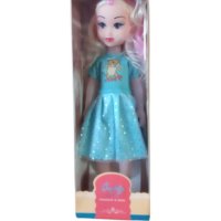 Музикална детска кукла с розов кичур и синя рокличка, снимка 1 - Кукли - 42633541