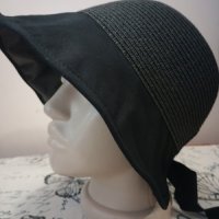 Кокетна черна лятна шапка Мелани, снимка 2 - Шапки - 41398288