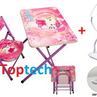 Детска маса със стол + подарък лампа за бюро USB, снимка 3 - Мебели за детската стая - 42354927