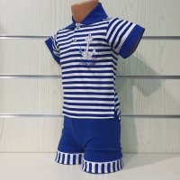 Ново детско моряшко комплектче: тениска с яка и котва+шорти, 12-18 месеца, 18-24 месеца, снимка 6 - Комплекти за бебе - 33839390