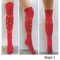 3/4 чорапи с фолклорни мотиви 303, снимка 1 - Дамски чорапи - 42258275