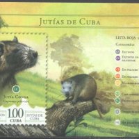 Чист блок Фауна Хутия 2016 Куба, снимка 1 - Филателия - 41982775