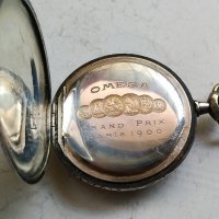 Сребърен джобен часовник Омега, снимка 9 - Джобни - 42344298