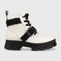 Кожени кубинки UGG W Ashton Lace Up  UGG  в бяло с платформа, снимка 1 - Дамски боти - 40561279