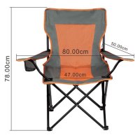 Сгъваем къмпинг стол сив оранжев с калъф 47x50x78см, снимка 4 - Къмпинг мебели - 41434706