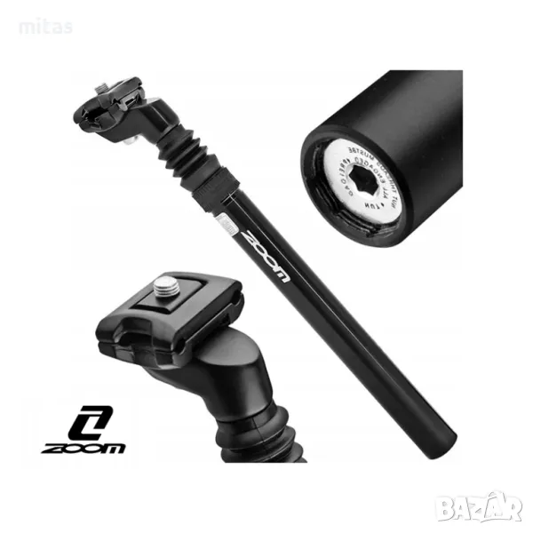 Амортисьорно колче за велосипед ZOOM, Алуминиево, Черно, 27.2 х 350мм, снимка 1