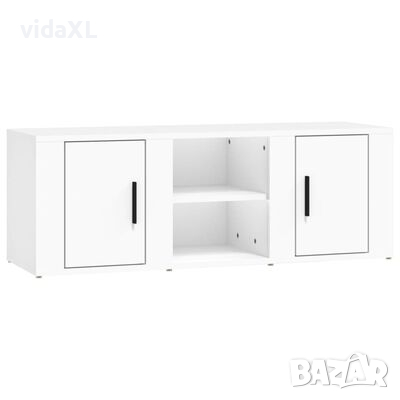 vidaXL ТB шкаф, бял, 100x31,5x35 см, инженерно дърво(SKU:819428, снимка 1