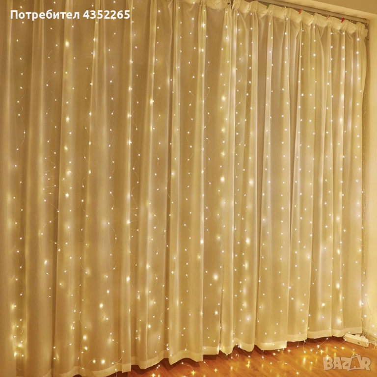 Коледни лампички с 300Led лампи 3 метра на 3 метра , снимка 1