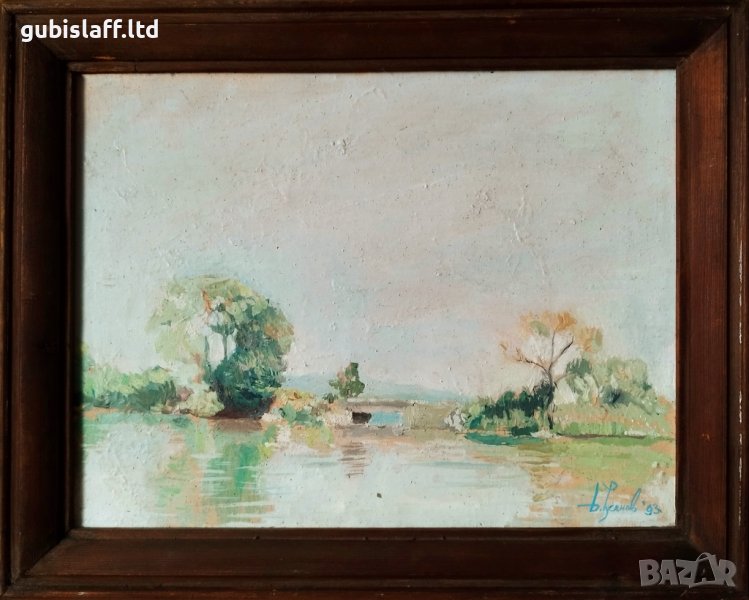 Картина, пейзаж, 1993 г., худ. Б. Русенов (1946-2015), снимка 1