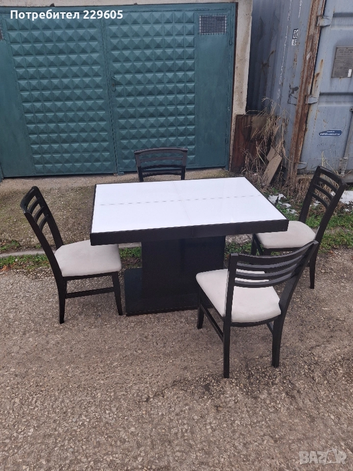 трапеэна маса 4 стола, снимка 1