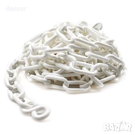 Защитна пластмасова верига 5 метра 10 mm x 5 m - бяла, снимка 1