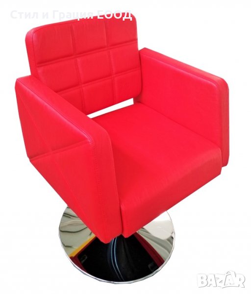 Фризьорски стол Afrodita - S73 - червен/черен, снимка 1