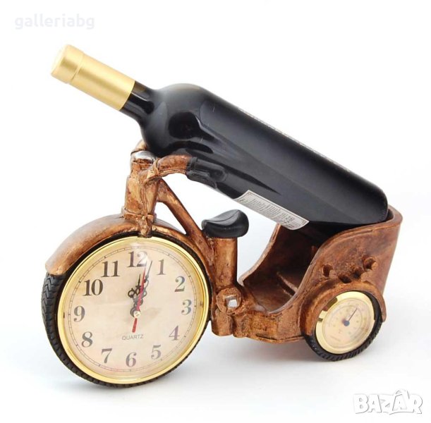 Часовник на мотор с поставка за вино и термометър , снимка 1