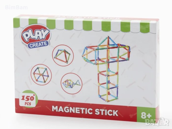 Магнитна игра MAGNETIC STICK Play Create / 150 части, снимка 1