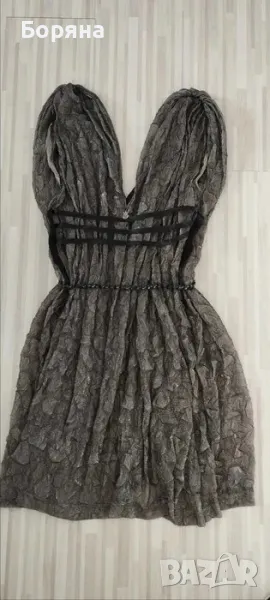 Дантелена рокля с кожено коланче, снимка 1