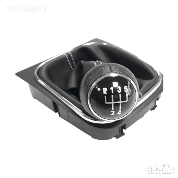 Топка за скоростен лост с маншон съвместима с Golf VVI (03-12) с 5 скорости - бял конец, снимка 1