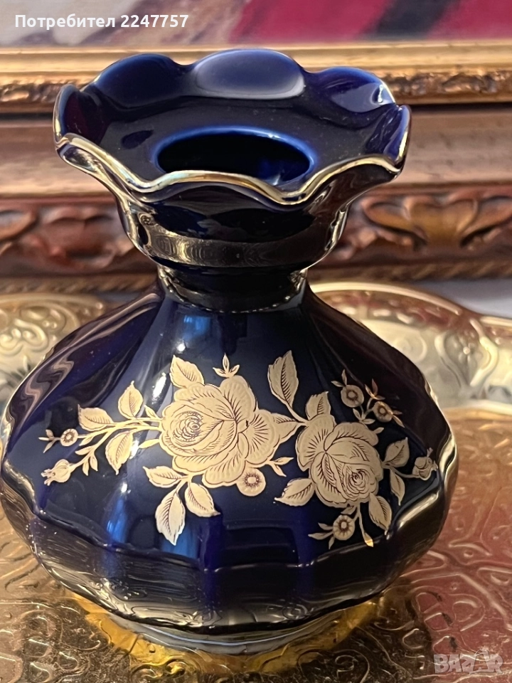 Ваза порцелан с 24 К Gold, снимка 1