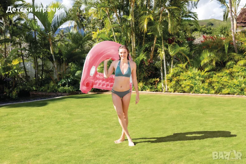 Надуваем шезлонг Sit ‘N Float Intex 152 х 99см, жълт и зелен, снимка 1