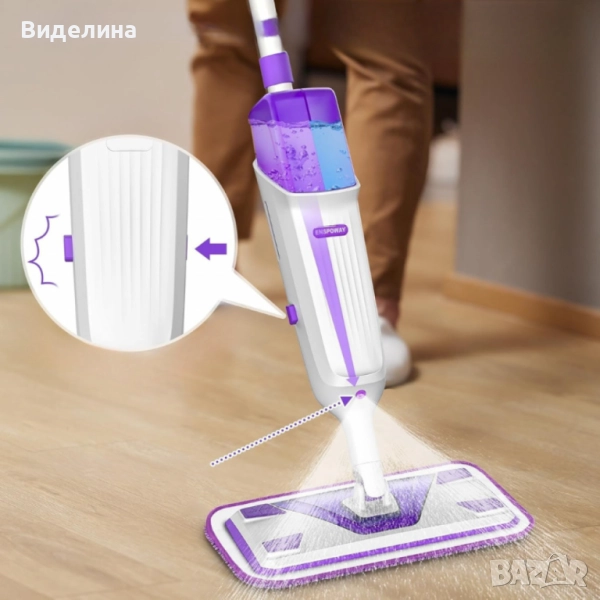 Спрей моп с двоен резервоар ENSPOWAY – ефективно мокро и сухо почистване без усилие, снимка 1