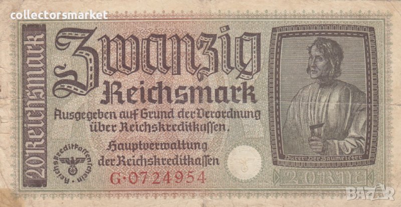 20 марки 1939, Германия, снимка 1