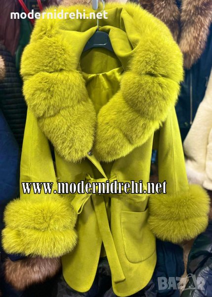 Дамско луксозно палто кашмир вълна и лисица код 317, снимка 1