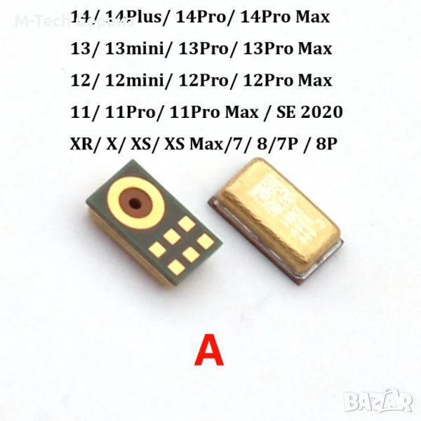 микрофон за IPhone 11 12 13 14 Pro Max XS X XR 6 6S 7 8 Plus 4S 5S SE 2020 5C, снимка 1