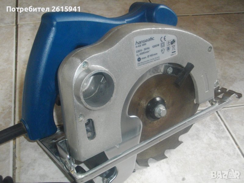 1200 Вата/ф160 мм Немски Професионален Малък Ръчен Циркуляр-HANSEATIC, снимка 1