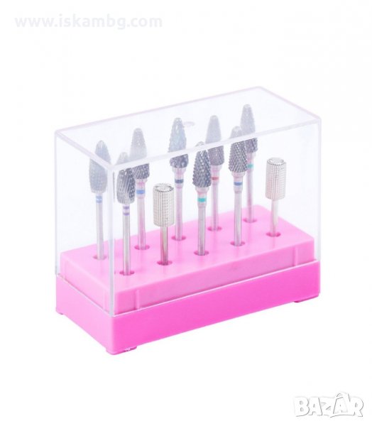 СТОЙКА ЗА 10 БРОЯ НАКРАЙНИЦИ ЗА ЕЛЕКТРИЧЕСКА ПИЛА ЗА НОКТИ - КОД  3182, снимка 1