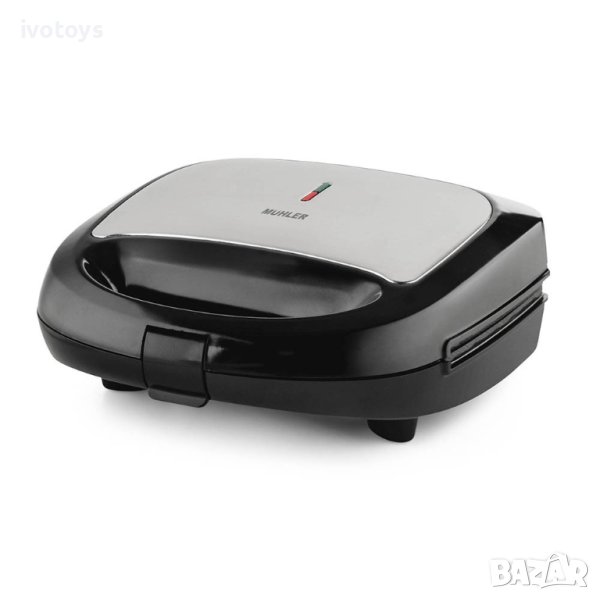 Уред за сандвичи и гофрети 2в1 Muhler MH-899D, плочи-грил и белгийска гофрета, 750W, Черен/Сив, снимка 1