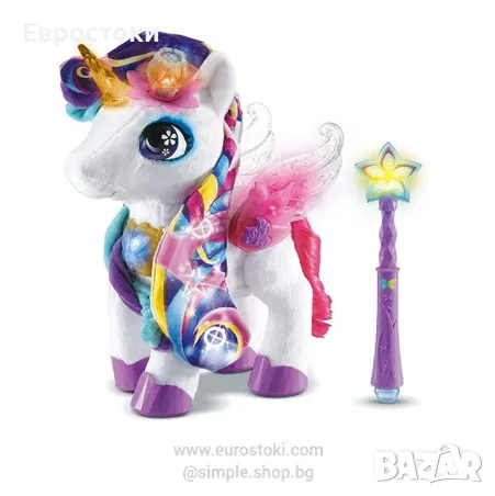 Интерактивна играчка VTech Styla Magic Makeup, плюшен интерактивен еднорог, танцува, пее и променя , снимка 1