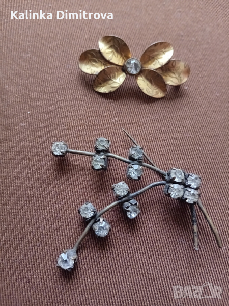 Два броя старинни брошки., снимка 1