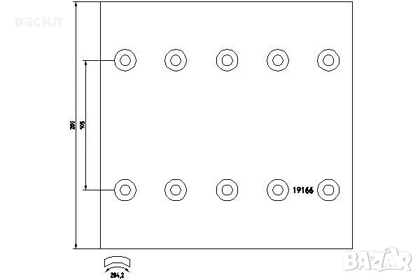 спирачно феродо ремарке KASSBOHRER -19166/19167, снимка 1