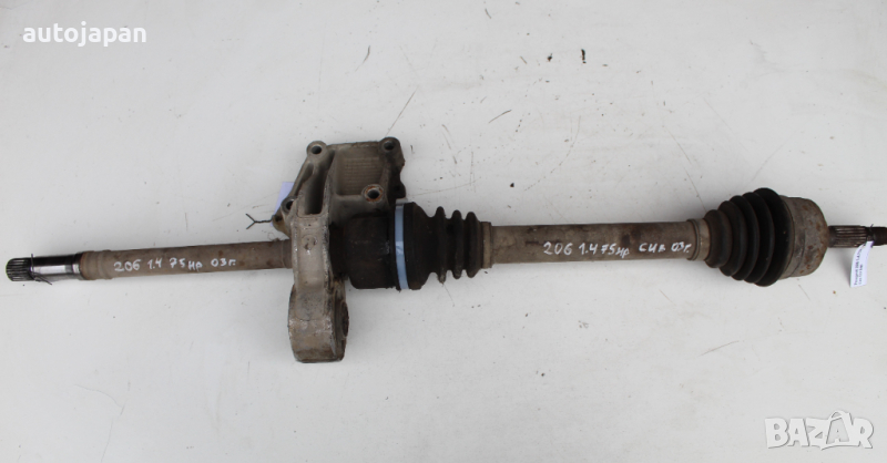 Дълга полуоска Пежо 206 1.4 75кс 2врати 03г Peugeot 206 1.4 75hp 2003, снимка 1