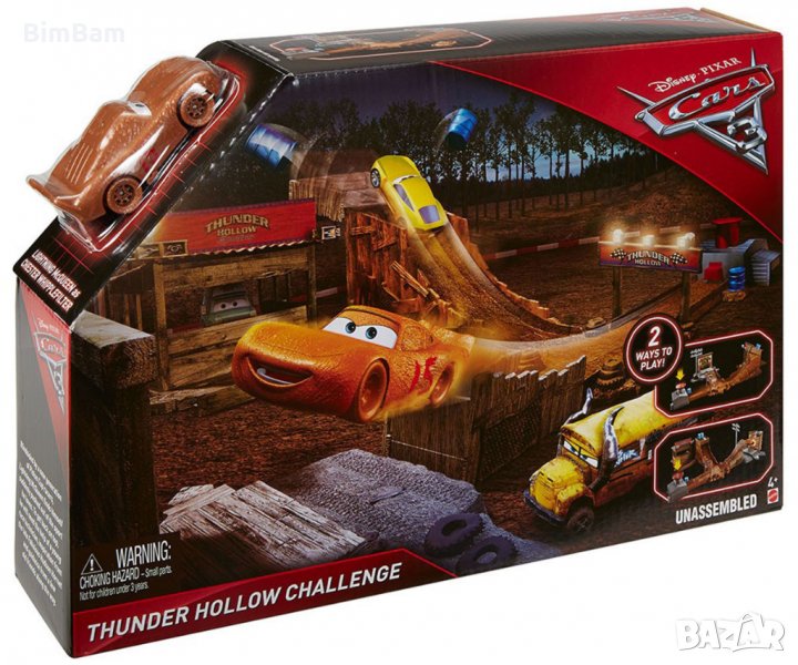 Игрален комплект с количка - Thunder Hollow Challenge - Disney / Cars 3, снимка 1