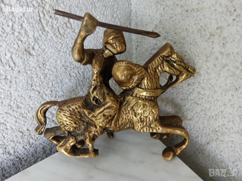 Бронзова фигура,конник,войник,аскер,бронз,ездач, снимка 1