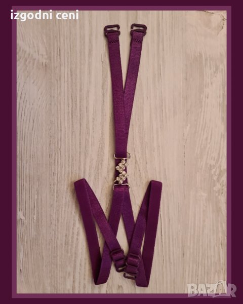 Кръстосани на гърба презрамки за сутиен в тъмно лилаво., снимка 1
