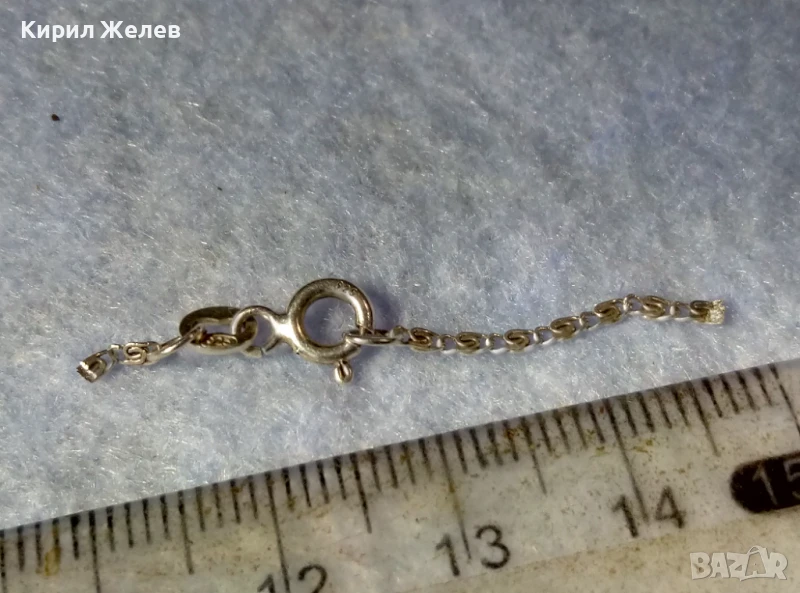 СТАРА СРЕБЪРНА КАРАБИНКА ЗАКОПЧАЛКА За КОЛИЕ ЛАНЕЦ ВЕРИЖКА ГРИВНА СРЕБРО 925 ПРОБА 47576, снимка 1