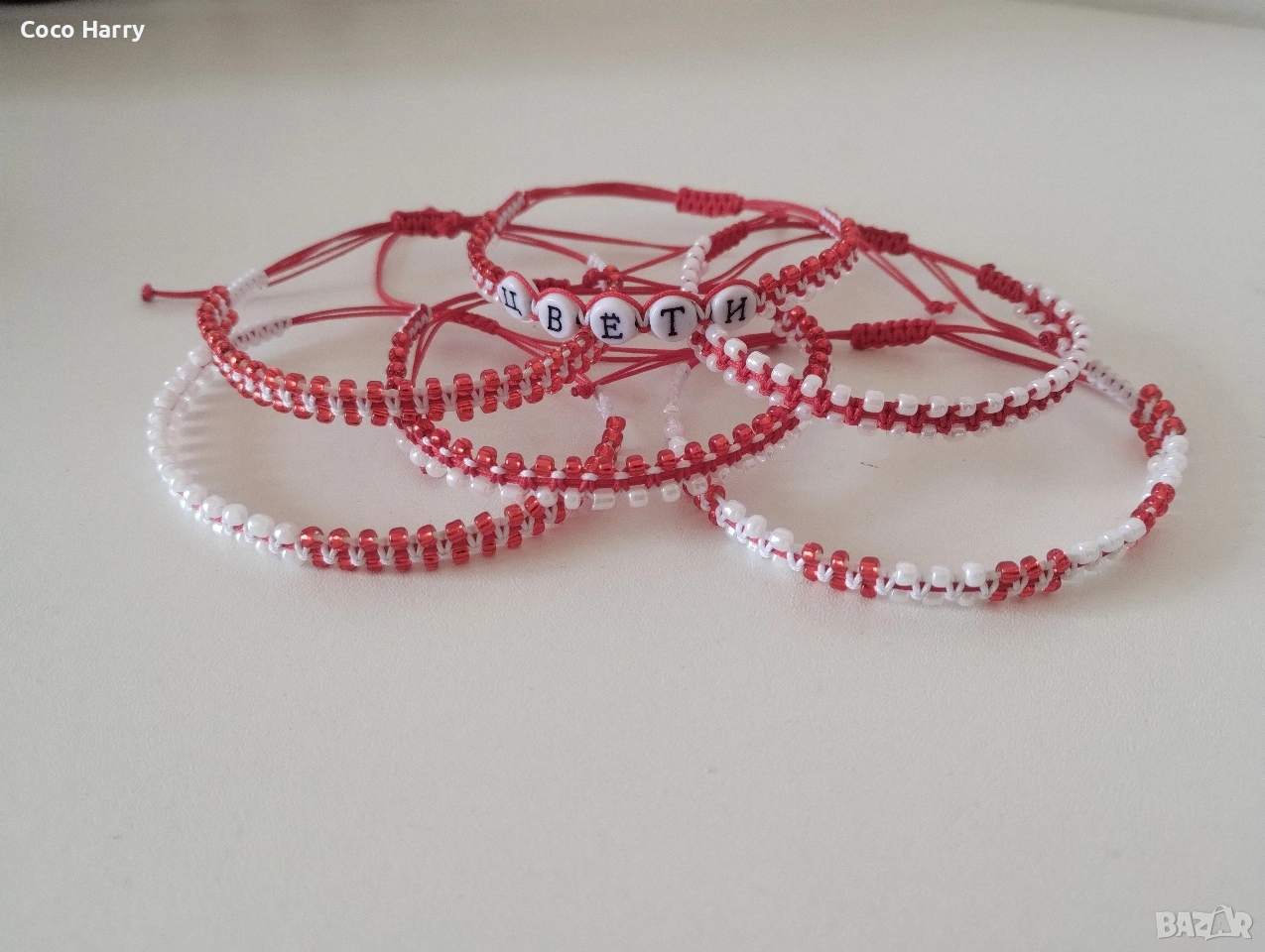 Комплект 5гривни мартенички,ръчно изработени, снимка 1