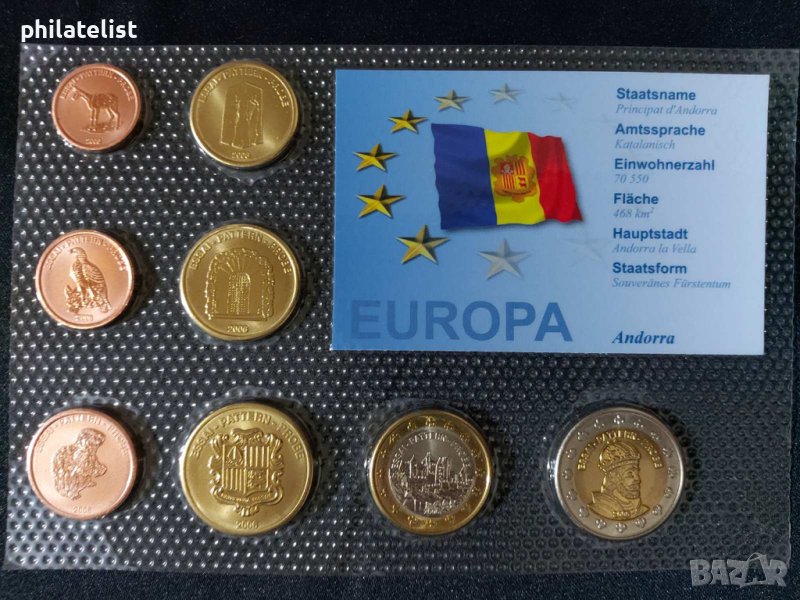 Пробен Евро сет - Андора 2006 от 8 монети, снимка 1