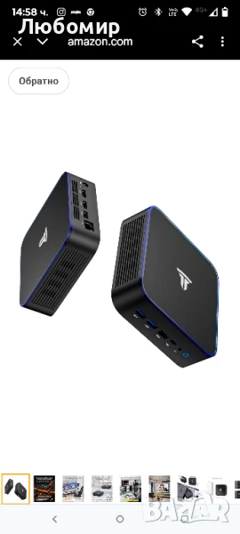Мини компютър с Windows 11pro, 16GB RAM и 512GB M.2 SSD, мини настолен компютър, процесор AlderN95 , снимка 1
