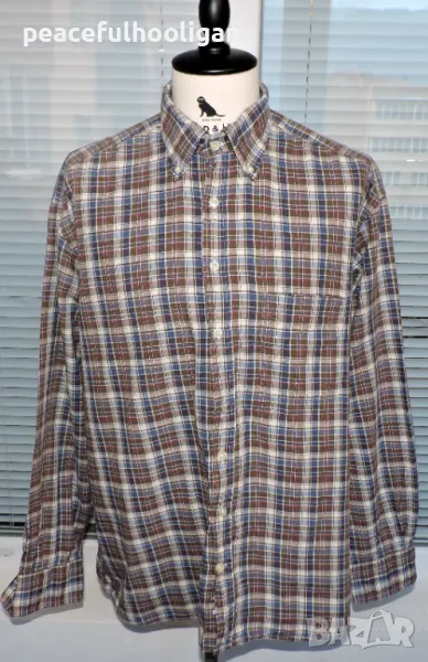 Gant Maine Twill Mens Multicolour Long Sleeve Plaid Checked Casual Shirt Size XL, снимка 1