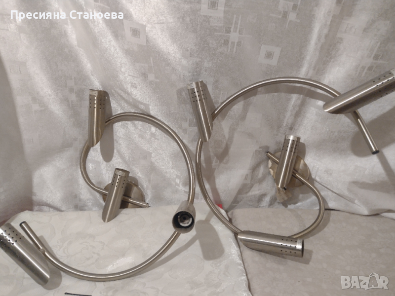 Две осветителни тела в цвят злато , снимка 1