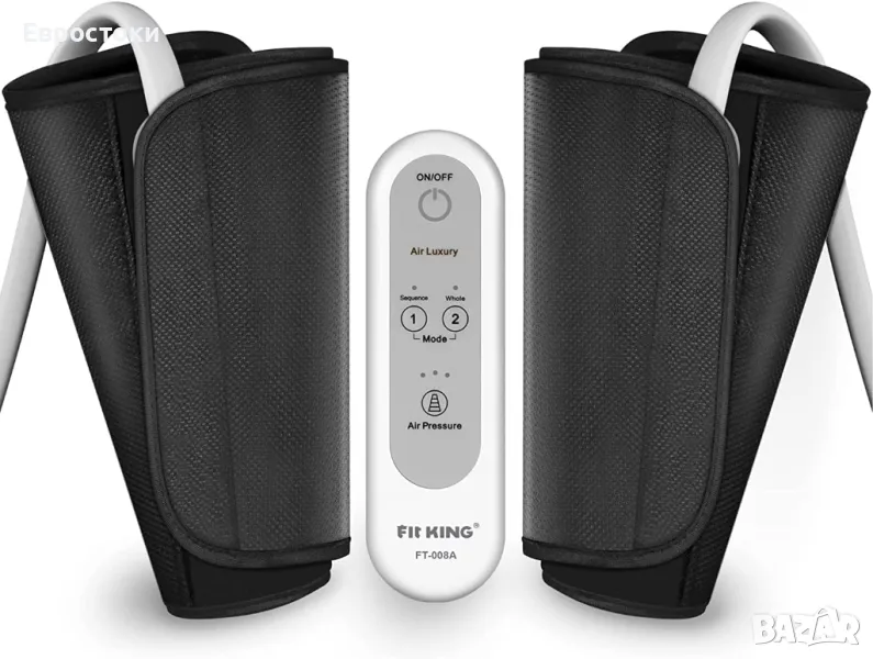 FIT KING Масажор за крака с въздушна компресия за прасци и стъпала, за релаксиращ масаж на фотьойл , снимка 1