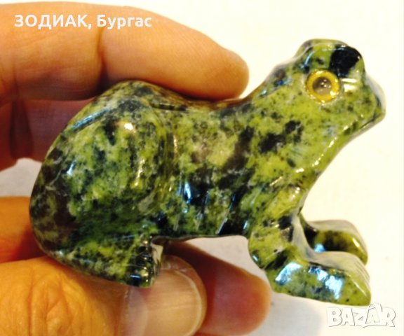 Фигура Жаба - СЕРПЕНТИН, снимка 4 - Статуетки - 31841426
