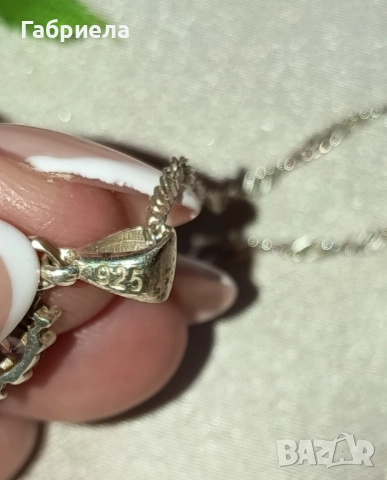 Почукай на вратата ми-сребърни колие и обеци, снимка 3 - Бижутерийни комплекти - 52559231
