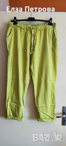 Зелен памучен летен панталон, снимка 1 - Панталони - 41635457