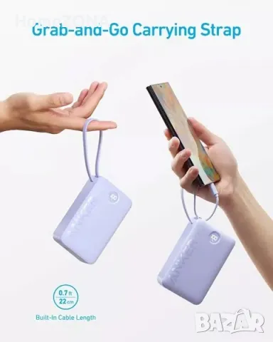 Външна батерия Anker 335 PowerCore, 20000 mAh, 22.5W, USB-C, USB-A, черен, снимка 4 - Външни батерии - 49353950